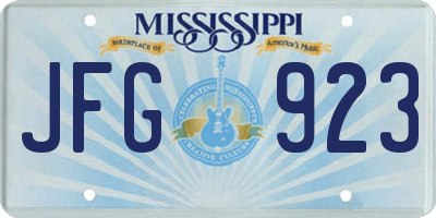 MS license plate JFG923
