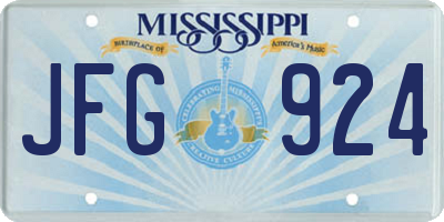 MS license plate JFG924