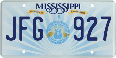 MS license plate JFG927
