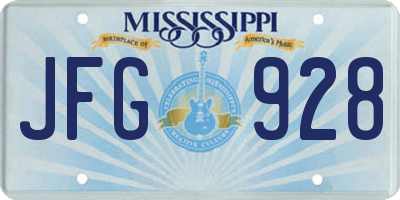 MS license plate JFG928