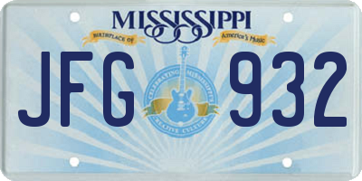 MS license plate JFG932