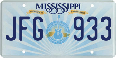MS license plate JFG933