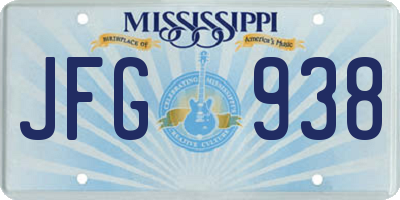 MS license plate JFG938