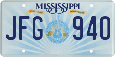 MS license plate JFG940