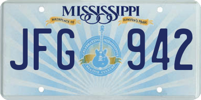 MS license plate JFG942
