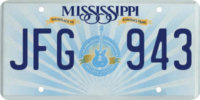 MS license plate JFG943