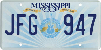 MS license plate JFG947