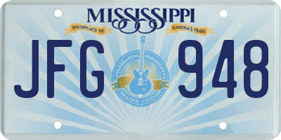 MS license plate JFG948