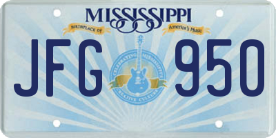 MS license plate JFG950