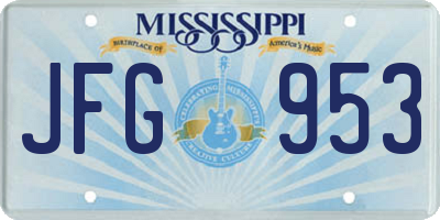 MS license plate JFG953