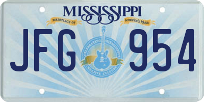 MS license plate JFG954