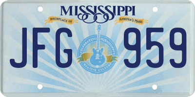 MS license plate JFG959