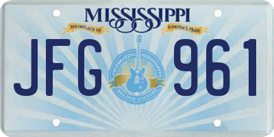 MS license plate JFG961
