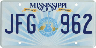 MS license plate JFG962