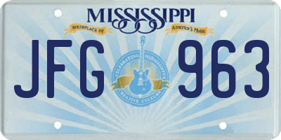 MS license plate JFG963