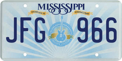 MS license plate JFG966
