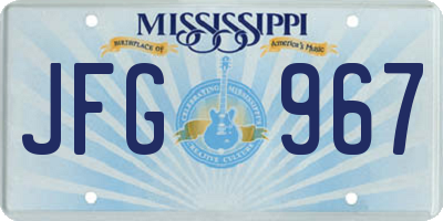MS license plate JFG967