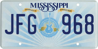 MS license plate JFG968