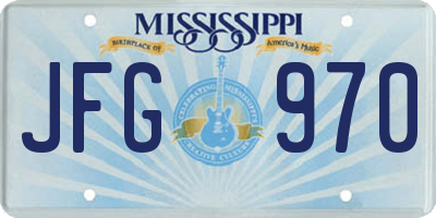 MS license plate JFG970