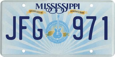 MS license plate JFG971