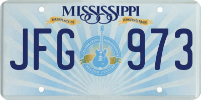 MS license plate JFG973