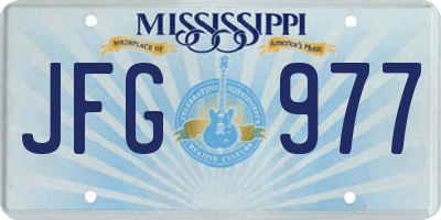 MS license plate JFG977
