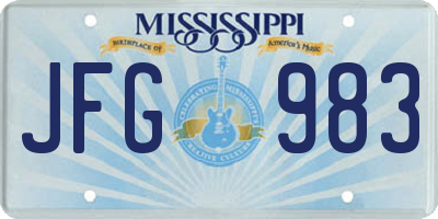 MS license plate JFG983