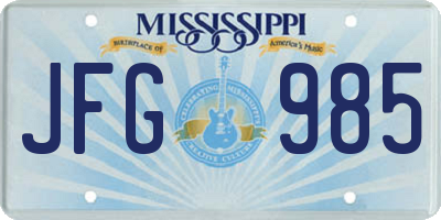MS license plate JFG985