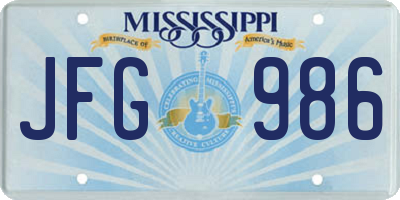 MS license plate JFG986