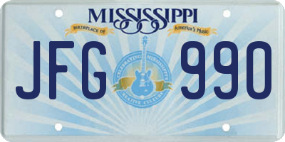MS license plate JFG990