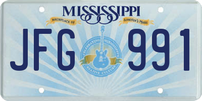 MS license plate JFG991