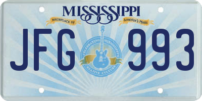 MS license plate JFG993