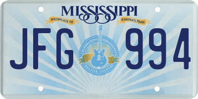 MS license plate JFG994