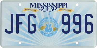 MS license plate JFG996