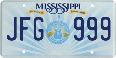 MS license plate JFG999