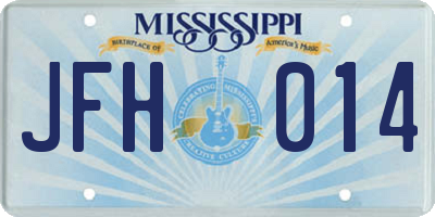 MS license plate JFH014