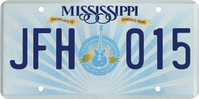 MS license plate JFH015