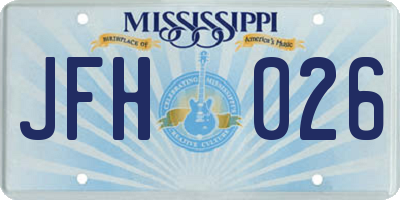 MS license plate JFH026