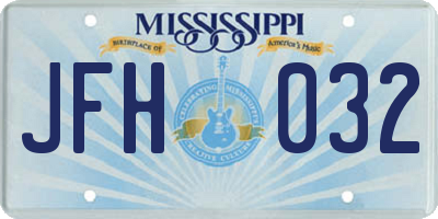 MS license plate JFH032