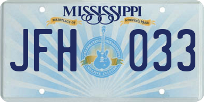 MS license plate JFH033
