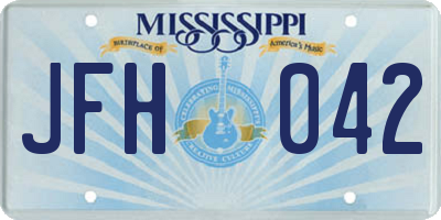 MS license plate JFH042