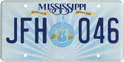 MS license plate JFH046
