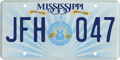 MS license plate JFH047