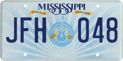 MS license plate JFH048