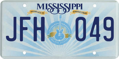MS license plate JFH049