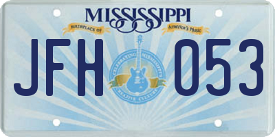 MS license plate JFH053
