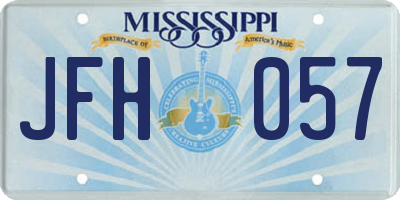 MS license plate JFH057
