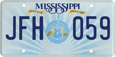 MS license plate JFH059
