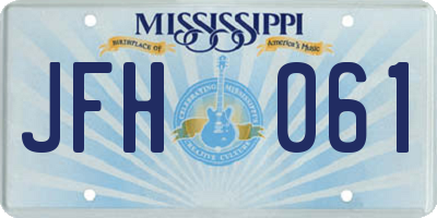 MS license plate JFH061