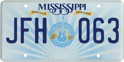 MS license plate JFH063
